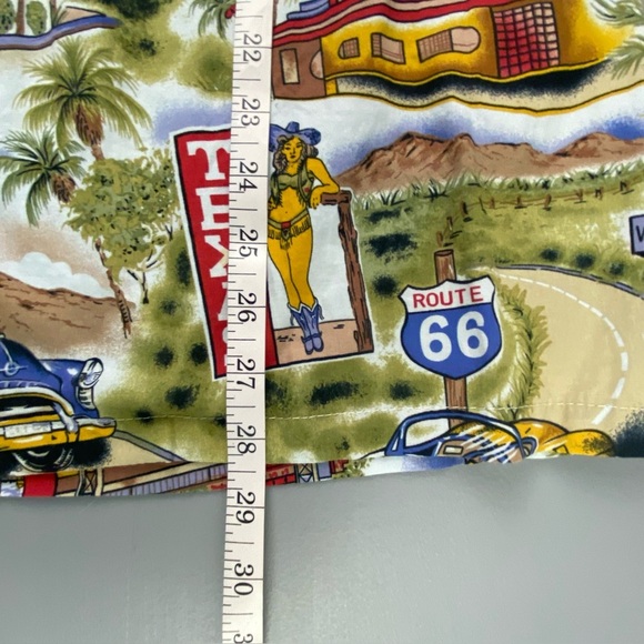 Pacific Legend Hawaiian Style Travel Route 66 Men's Graphic Button Up Shirt - Picture 10 of 12